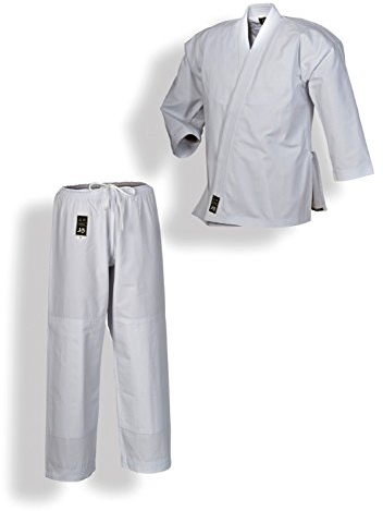 Ju-Sports SV Premium Ju-Jutsu Anzug Ronin Weiß 160 I Superleichter Jujutsu Anzug für Erwachsene I BJJ Gi Herren mit eingesticktem Kanji-Zeichen I 100% Baumwolle