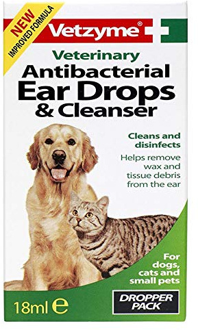 Vetzyme Antibacterial Ear Drops & Cleanser 18ml 60g - Bulk Deal of 6x