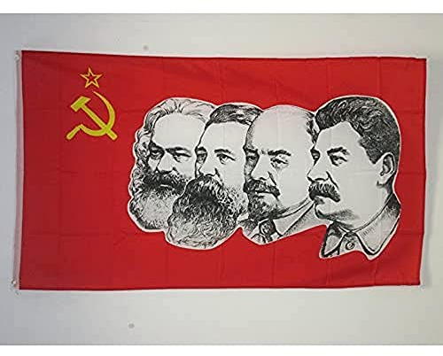 BANDIERA URSS 4 PERSONE 150x90cm - BANDIERA ROSSA COMUNISTA - RUSSIA 90 x 150 cm - AZ FLAG