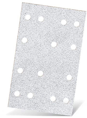 MENZER White Schleifblätter 133 x 80 mm, 14-Loch (50 Stk.) K120 | f. Schwingschleifer, Normalkorund, Klettbefestigung