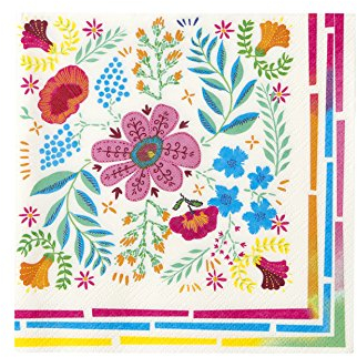20 bunte Papierservietten mit Blumenmotiv von Talking Tables. Einweg Servietten ideal zum Grillen, für Picknicks, Garten- oder Sommerfest, Kinder Encanto Party, oder sonstige Feiern!