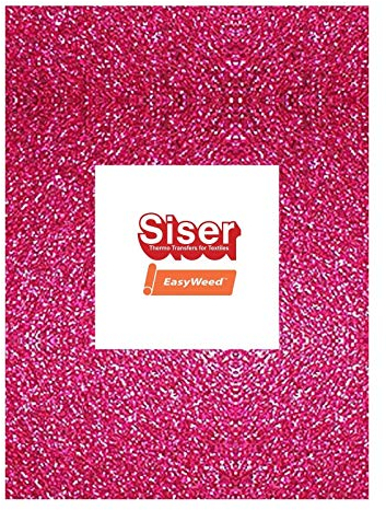 Diamante Crafts A4 Vinyl Sheets - Siser Easyweed - HTV Iron On Heat - Hot Pink Glitter - Choose Quantity (1 x Hot Pink Glitter - A4 Sheet HTV)