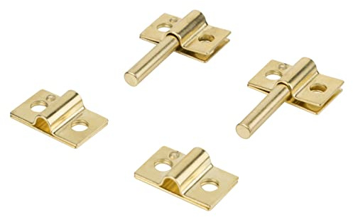 Brass Plated American Style Mirror Mounting Friction Hinges Support Set - Adjustable Hardware for One Mirror | UA-753-MPB