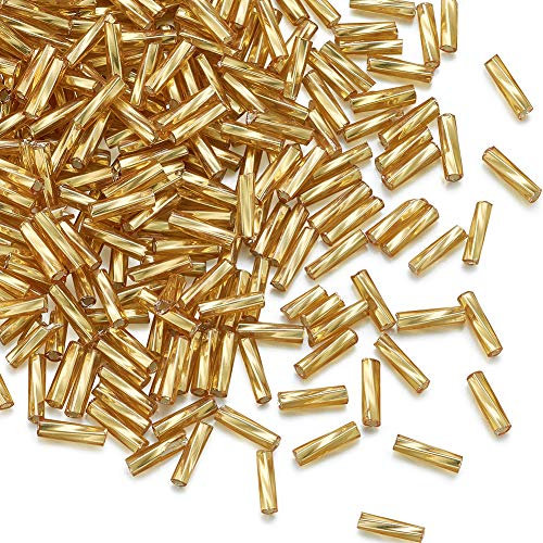 Pandahall Über 1250 stücke / 50g Glas Signalhorn Rocailles Sets 6x1,8mm Rohr Lose Distanzscheibe Korne für DIY Schmuck Handwerk Machen (Goldene stange)