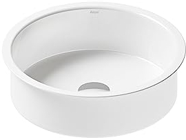 Alape˘ Unterbaubecken, Waschbecken aus glasiertem Stahl mit antibakterieller Oberfläche in weiß, rund Ø 31,9 cm, Höhe 10,4 cm, ohne Hahnloch, ohne Überlauf