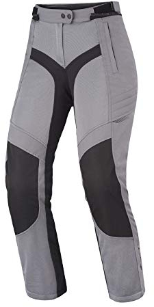 SHIMA JET - Atmungsaktive MESH-Paneele, Wasserdichte, Herausnehmbare Membrane, Level 2 Rückenprotektor inklusive, Erweiterte Einstellmöglichkeiten (Hose Damen, Grau, XS)