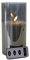 Hochwertige LED Kerze im Glas - mit Fernbedienung & Timer - ⌀ 10 cm - Realistische & Flackernde Flamme - Weihnachten Deko (Grau, Medium: 20 cm)
