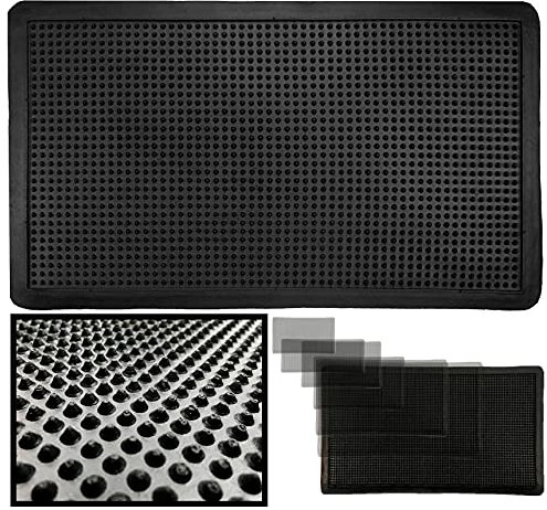 LucaHome - Felpudo Entrada Casa 80x140 - Felpudo Goma Picos - Felpudo Exterior Lluvia - Alfombra Goma con puas Antideslizante - Fácil Limpieza - Felpudo Negro