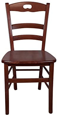 Sedia Loire, in Legno Massello, Varie Sedute e Colori, Imbottita, Paglia o Massello, Alta qualità, Ristorante Casa Cucina Agriturismo Sala da Pranzo ORDINE MINIMO 2 PEZZI (Ciliegio, Massello)