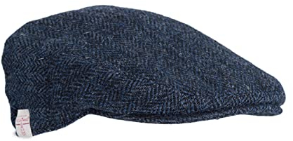 WALKER AND HAWKES Oakmoor - Schiebermütze aus Harris-Tweed - Country-Stil - Mitternachtsblau - M