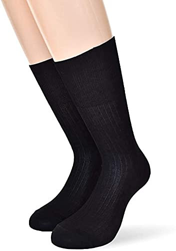 BESTCALZE - Confezione da 6 Paia Calze Uomo Sanitarie Cotone Filo di Scozia, Calzino Uomo Sanitario, Calza Uomo Senza Elastico Per la Circolazione e Diabetici, 100% Made in Italy