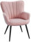 Yaheetech Sessel Relaxstuhl Küchenstuhl Polsterstuhl Gestell aus Metall, Polstersessel Wohnzimmermöbel 63,5 x 68,5 x 84 cm, rosa