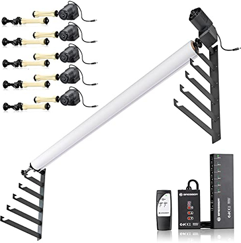 Bresser EBS 6 Sistema eléctrico de Fondos para 6 Rollos de 2,72 m | Enrollado motorizado, montaje en pared o techo, mando 2,4 GHz, 50 W, caja de control y adaptador incluidos