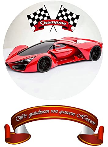 Auto Tortenaufleger, Geburtstag, Tortendeko саке topper Oblate Premium