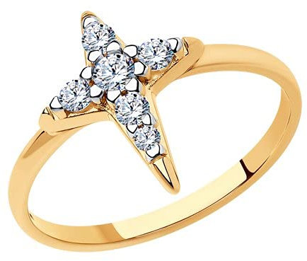 Sokolov Ring 925 Silber Sterling vergoldet Rosegoldoptik Zirkon Fingerring Markenschmuck Secretforyou 93010930 (18,5)