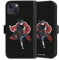 Klapphülle kompatibel mit Apple iPhone 13 Handyhülle aus Kunst Leder schwarz Flip Case Itachi Uchiha Offizielles Lizenzprodukt Naruto Shippuden