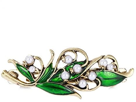 TOSSPER Frauen Retro Emaille Blatt Barrettes Antike Legierung Haarnadel Mode Mädchen Pearl Folwer Haarspange Haarschmuck Zubehör