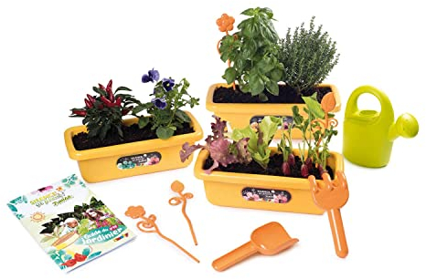 Smoby - Silence ça Pousse - Jardinières - Accessoires de Jardinage + Livret Explicatif Inclus - Dès 5 Ans - 870308 Jaune