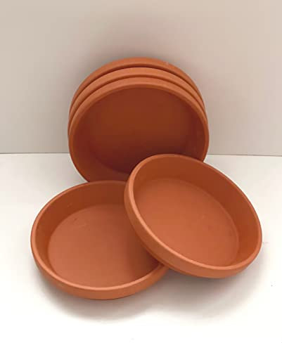 Spang Terracotta Plant Pot Saucers in Various Sizes sold in Pack of 5 and 10 (5, 15cm), Orange