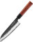Kirosaku Coltello Santoku in acciaio al carbonio (lunghezza 330 mm) - Coltello da cucina giapponese forgiato a mano - Coltello super affilato con manico in legno