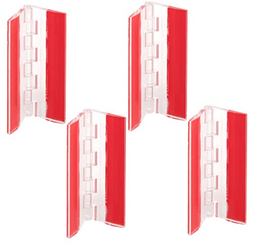 4 Pcs Acrylic Hinge 75x45 mm,Transparent Plastic Continuous Piano Hinge,Self-Adhesive,Suitable for DIY Drawer Cabinet Furniture Display Stand (4 Pcs-75x45 mm)