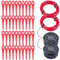 WONET Sostituzione lama e filo di taglio, per decespugliatore a batteria NCGT-S20LIDA, con 40 lame in plastica e 2 fili (3 metri/fascio, 2 alberi rotanti per il taglio del filo)