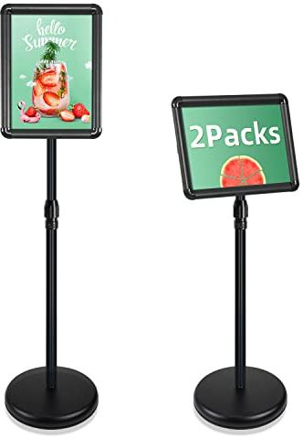Mutualsign 2 Packungen A4-Schilderhalter Ständer Display Poster Ständer Werbung Schnapprahmen Schilder Halter für Hochzeit/Show/Display/Werbung/Verkauf (schwarz)