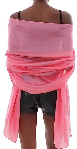 PIOYMEYA Chal Rosa Mujer Fiesta Estola Foulard Fular Boda Ligero Pashmina Bufanda Pañuelos para Vestido Noche