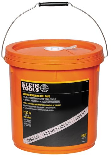 Klein Tools 50122 Rohr-Maßband für Schwerlastkabel und Drahtziehen, 567 kg x 2000 m lang