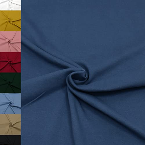 MAGAM-Stoffe Noah Bündchenstoff Feinstrick uni Oeko-Tex Meterware 50cm (24. Jeansblau)