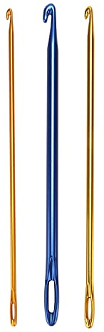 Cyrank 3 Stück Knooking Nadel, Aluminium Häkennadel Stricknadel Mit Öse Für DIY-Weben, Strickwerkzeug, Tunesische Häkelnadel Aus Aluminium, Nähzubehör