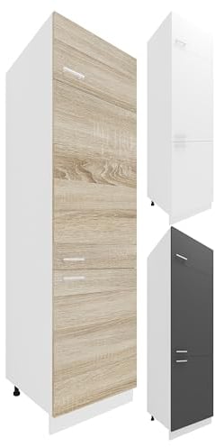 VCM Küchenschrank Breite 60 cm Hochschrank Küche Küchenmöbel Esilo Weiß/Anthrazit