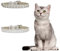 URROMA Silberfarbenes Leder-Strass-Katzenhalsband, 2 Stück, Haustier-Bling-Strass-Halsband, verstellbar, glitzernd, klassisch, für kleine Hunde und Katzen, S