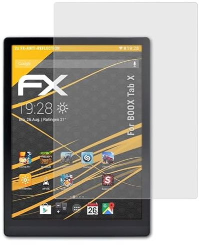 atFoliX Panzerfolie kompatibel mit Onyx Boox Tab X Schutzfolie, entspiegelnde und stoßdämpfende FX Folie (2X)