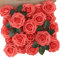 N&T NIETING Künstliche Blumen Rosen, 25 Stück Deko Blumen Fake Rosen mit Stielen für DIY Hochzeit Blumensträuße Brautdusche Tafelaufsätze Braut Zuhause Dekoration, Korallrot