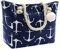 crazy bean Handtasche Strandtasche mit Reißverschluss Umhängetasche Shopper Groß für Laptoptasche Streifen Tote Bag xxl Familie Canvas Tasche Damen Herren Saunatasche,Blau Anker
