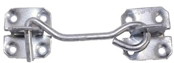 Galvanised Black Cabin Hook and Eye Lock Shed Gate Door Catch Holder 4 6 8 (Galvanised, 4 Inch)