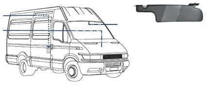 GENERICO Visiera Parasole Lato Sinistro SX Guida, Compatibile con Iveco Gamma Daily dal 2000, Rif. O.E. 500312416