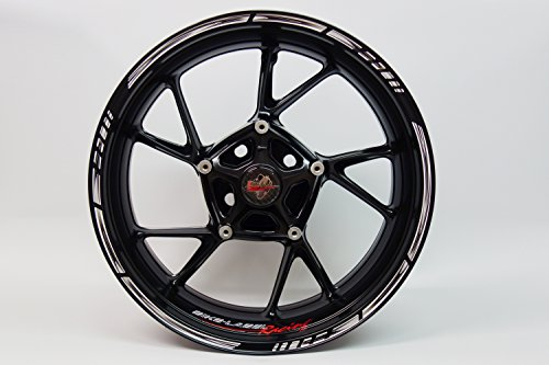 Felgenrand Aufkleber Set für 16 17 18 Zoll Felgen Motorrad Auto weiße Streifen X710000