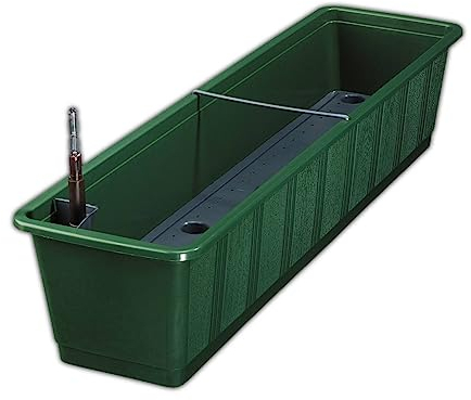 Erhard-Trading Blumenkasten Aqua Green Plus Balkonkasten mit Wasserspeicher (Größe 3 (100 cm), Grün)