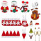 56 Pcs Christmas Table Decoration, Christmas Cutlery Holders, Christmas Tableware, Xmas Cutlery Holders, Xmas Silverware Holders, Knives Forks Tableware Bags for Christmas Dinner Table Decor