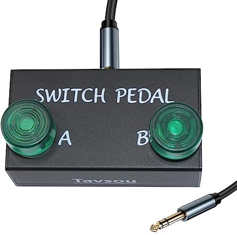 Tavsou Dual Footswitch Pedal For Guitar Effect Pedal With TRS Cable (Latch Dual Switch)