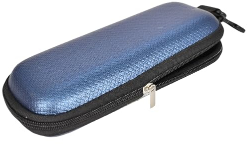 DecorDwell Custodie per Occhiali,Astuccio Occhiali Morbido,Custodia Occhiali Portatile,Custodia Porta Occhiali Leggera,Custodia Occhiali da Sole, con Moschettone e Zip,per Uomini Donne(Blu)