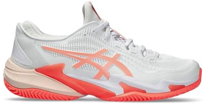 ASICS Damen Court Ff 3 Clay Sneaker, White Sun Coral, 42.5 EU