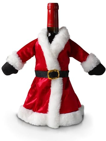 Heyiminy Christmas Wine Bottle Cover,Sweater Santa Claus Wine Bottle Covers Decorations Xmas Wine Bottle Bag Christmas Wine Bottle Dress Coat for Christmas New Year Wedding Holiday Parties Supplier