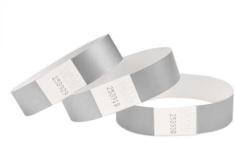 CINTAPUNTO - Einlassbändchen Papier - Eintrittsbänder 100 Stück - Einlassbänder - Festival Armbänder - Party Bändchen Einlass Eintritt - eintrittsbändchen - Bänder Club - wristband - Silver