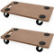 Pack of - 2 Dolly Trolley On Wheels Heavy Duty Trolley for Moving Furniture with Eva Foam Grip Pads Wooden Platform Lifter Trolley