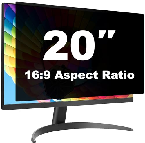 Schermo di Privacy per Computer da 20 Pollici per Monitor Desktop Widescreen 16:9 - Filtro Privacy Anti-Riflesso con Protezione dalla Luce Blu e Pellicola Protettiva Anti-Spionaggio