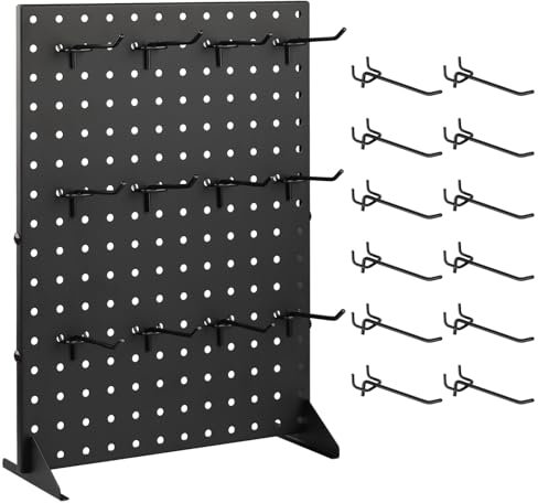 Alffun Stecktafel-Präsentationsständer mit 12 Stecktafel-Haken für Bastelausstellungen, Metall-Merchandise-Ausstellungsständer für Boutique, Einzelhandelsgeschäfte, Verkäufer und Veranstaltungen (40,6