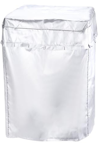 sourcing map Twin Tub Washing Machine Cover, Portable Washer Cover 30Wx17Dx35H Inch(M Size) Silver Waterproof Cover for Twin Tub Washer
